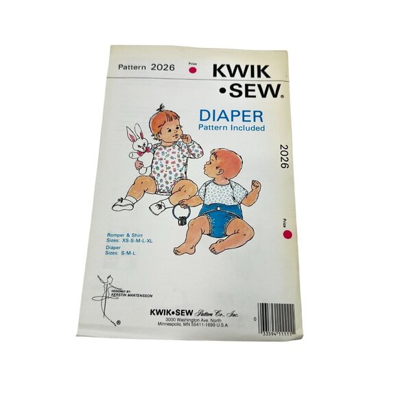 Kwik Sew Lot 2 Baby 2026 Diapers & 2027 Kimono Sewing Pattern New Sealed Uncut - Picture 2 of 7